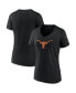Фото #1 товара Women's Black Texas Longhorns Evergreen Logo V-Neck T-shirt