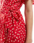 ONLY frill wrap mini dress in red ditsy floral