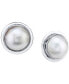 ფოტო #1 პროდუქტის Cultured Mabé Pearl (11mm) Stud Earrings in Sterling Silver