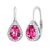 Silver jewelry set MONACO earrings and pendant with synthetic ruby LPS0341R