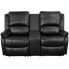 Фото #3 товара Allure Series 2-Seat Reclining Pillow Back Black Leather Theater Seating Unit With Cup Holders