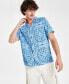 ფოტო #1 პროდუქტის Men's Tile-Print Button-Down Camp Shirt