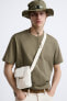 Vertical canvas crossbody bag