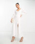 Forever New Petite long sleeve maxi dress in ivory