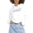 Puma Essential Cropped Metallic Logo Pullover Hoodie Womens White Casual Outerwe