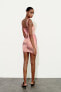 Фото #5 товара Короткое платье из полупрозрачной ткани с принтом ZARA