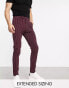 ASOS DESIGN smart super skinny trousers in burgundy pin stripe