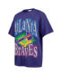 Women's Navy Atlanta Braves Flashing Lights Boyfriend T-Shirt