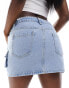 Kyo The Brand denim cargo pocket detail mini skirt in light blue wash hellblaue Waschung, 44 - фото #4