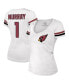 Фото #1 товара Women's Kyler Murray White Distressed Arizona Cardinals Fashion Player Name and Number V-Neck T-shirt