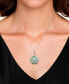 Фото #2 товара Macy's sterling Silver Necklace, Jade Flower Pendant (21 ct. t.w.)