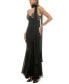 Women's Lace-Bodice Chiffon Ruffled-Hem Gown