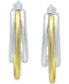 ფოტო #3 პროდუქტის Small Two-Tone Triple Hoop Earrings, 20mm, Created for Macy's