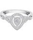 ფოტო #3 პროდუქტის Diamond Teardrop Ring (1/5 ct. t.w.) in Sterling Silver