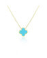Extra Large Turquoise Single Clover Necklace