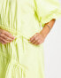 YAS ruched puff sleeve mini dress in yellow - YELLOW