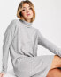 Фото #2 товара Vero Moda roll neck mini jumper dress in grey melange