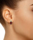 ფოტო #2 პროდუქტის Garnet (3 ct. t.w.) and Diamond (1/5 ct. t.w.) Stud Earrings in 14K Yellow Gold