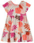 Фото #3 товара Toddler Tropical Crinkle Jersey Dress 3T