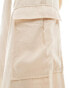 Vila wide leg cargo trouser co-ord in beige sheen