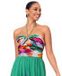 Women's Floral-Print Halter Gown Green Multi, 8 - фото #3