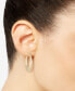 ფოტო #2 პროდუქტის Textured Graduated Oval Hoop Earrings in 14k Gold, 3/4"