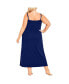 Фото #3 товара Plus Size Lace Trim Plain Sleep Maxi Dress