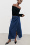 Z1975 denim midi skirt with side belt