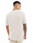 ASOS DESIGN knitted texture t-shirt in stone