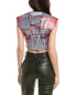 Ganni Foil Denim Vest Women's Red 32