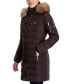 Фото #3 товара Women's Petite Faux-Fur-Trim Hooded Puffer Coat, Created for Macy's
