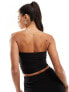 Kaiia bow detail bandeau top in black