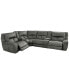 Фото #12 товара CLOSEOUT! Terrine 6-Pc. Fabric Sectional with 2 Power Motion Recliners and 2 USB Consoles, Created for Macy's