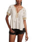 Фото #1 товара Women's Cotton Embroidered Babydoll Top