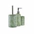 Набор для ванной DKD Home Decor Зеленый Серебристый полипропилен Dolomite Тропический Лист растения 9,5 x 9,5 x 37 cm