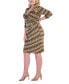 Фото #3 товара Plus Size Knee Length Faux Wrap Dress