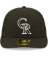 ფოტო #2 პროდუქტის Men's Colorado Rockies Black and White Low Profile 59FIFTY Fitted Hat