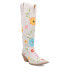 Фото #2 товара Dingo Flower Power Embroidered Floral Snip Toe Cowboy Womens White Casual Boots