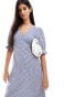 Фото #4 товара Nobody's Child Delilah midi dress in blue gingham mico check