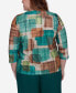 Фото #2 товара Plus Size Emerald Isle Women's Colorblock Texture Top