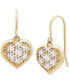 ფოტო #1 პროდუქტის Openwork Heart Drop Earrings in 10k Gold, Created for Macy's