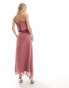 Vila Bridesmaid bandeau maxi dress with straps in rose