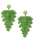ფოტო #1 პროდუქტის Women's Green Beaded Leaf Drop Earrings