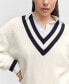 Фото #7 товара Women's Contrasting Knit Sweater