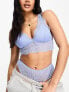 ASOS DESIGN Sienna lace longline padded bralette in cornflower blue Голубой, 36 - фото #1