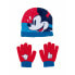 Фото #1 товара Шапка с перчатками детский набор Mickey Mouse Happy smiles Синий Красный