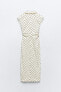 Фото #4 товара Платье миди из смесового льна в горошек ZARA