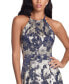 ფოტო #4 პროდუქტის Metallic Floral Halter Gown