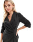 Фото #3 товара Miss Selfridge blazer dress with ruched detail in pinstripe