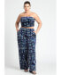 Фото #2 товара Plus Size Printed Velvet Strapless Top - 28, Stained Glass